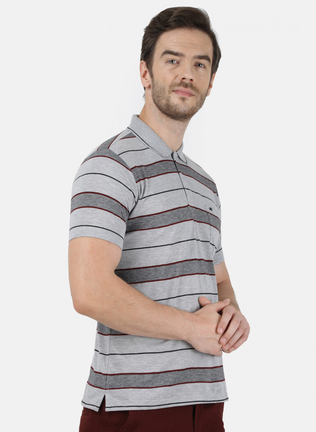 Mens Grey Stripe T-Shirt