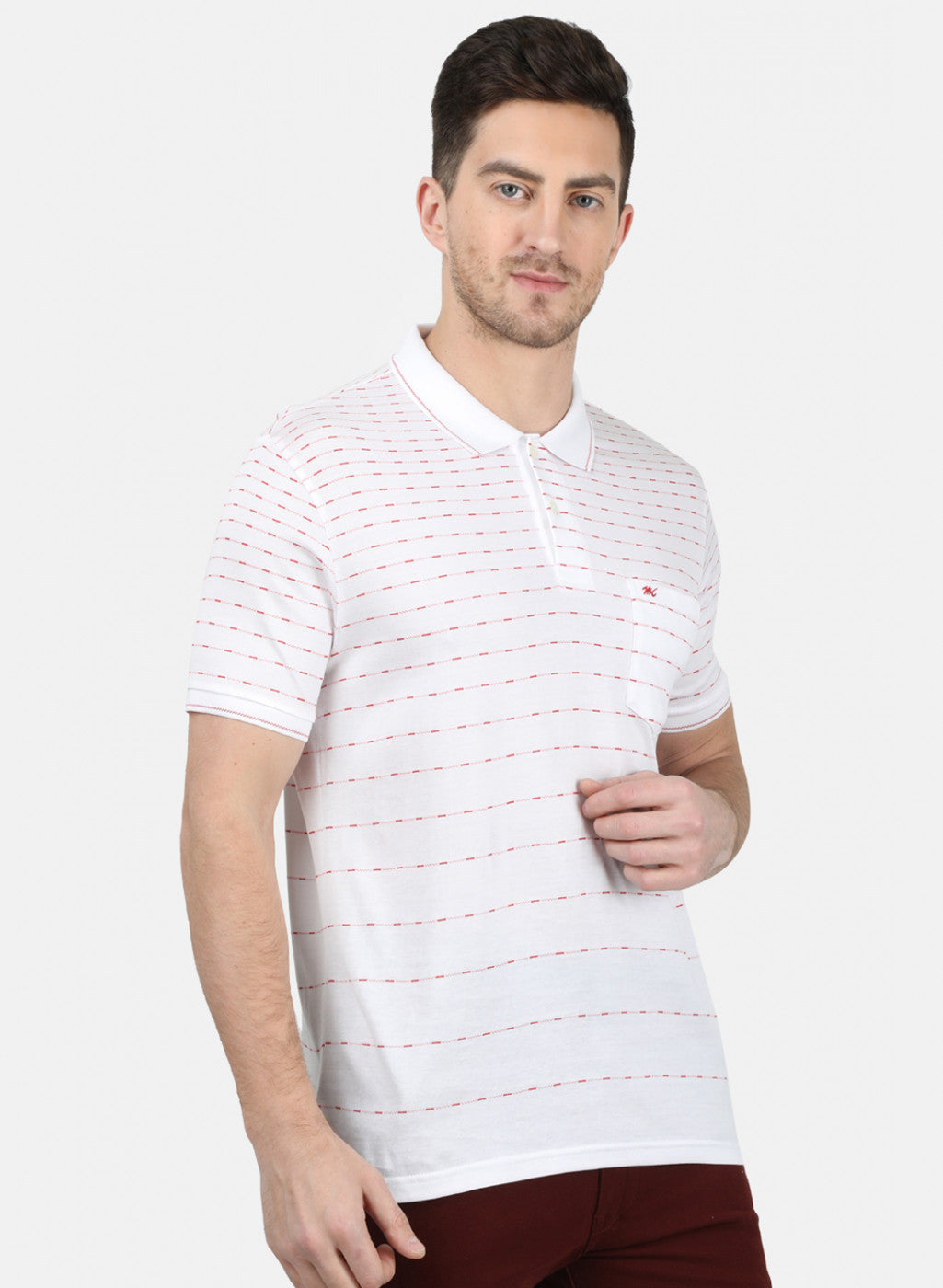 Mens White Stripe T-Shirt