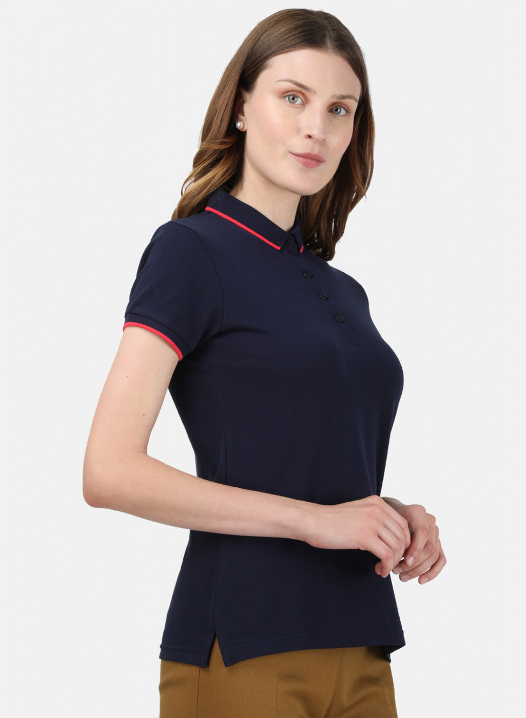 Womens NAvy Blue Plain T-Shirt