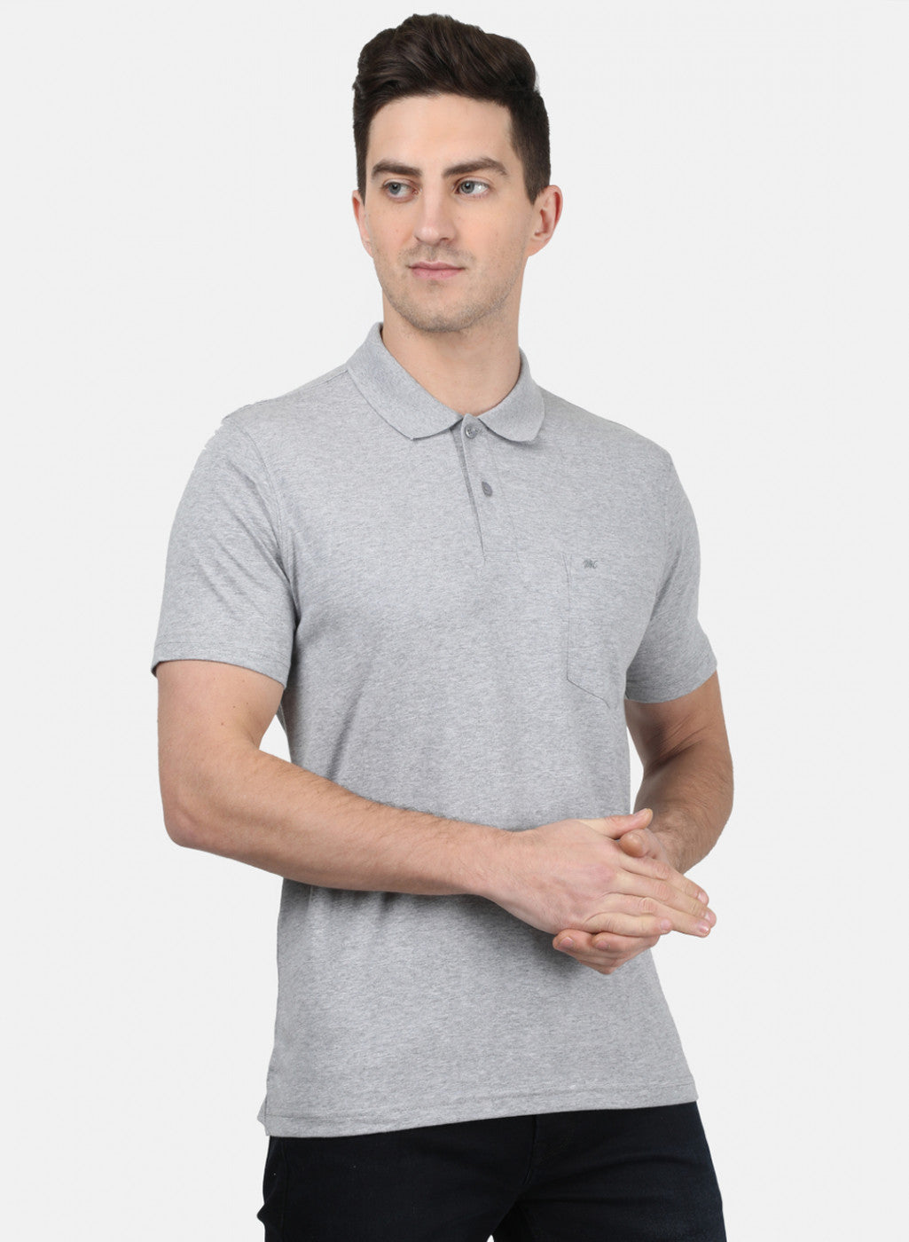 Mens Grey Plain T-Shirt