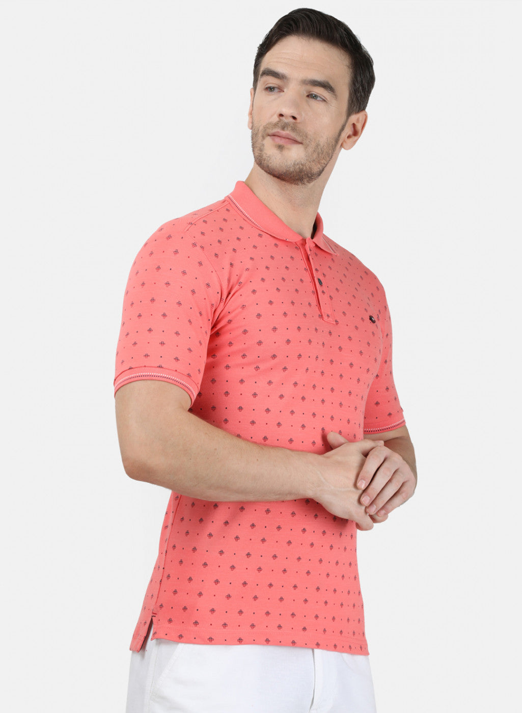 Mens Dark Pink Printed T-Shirt