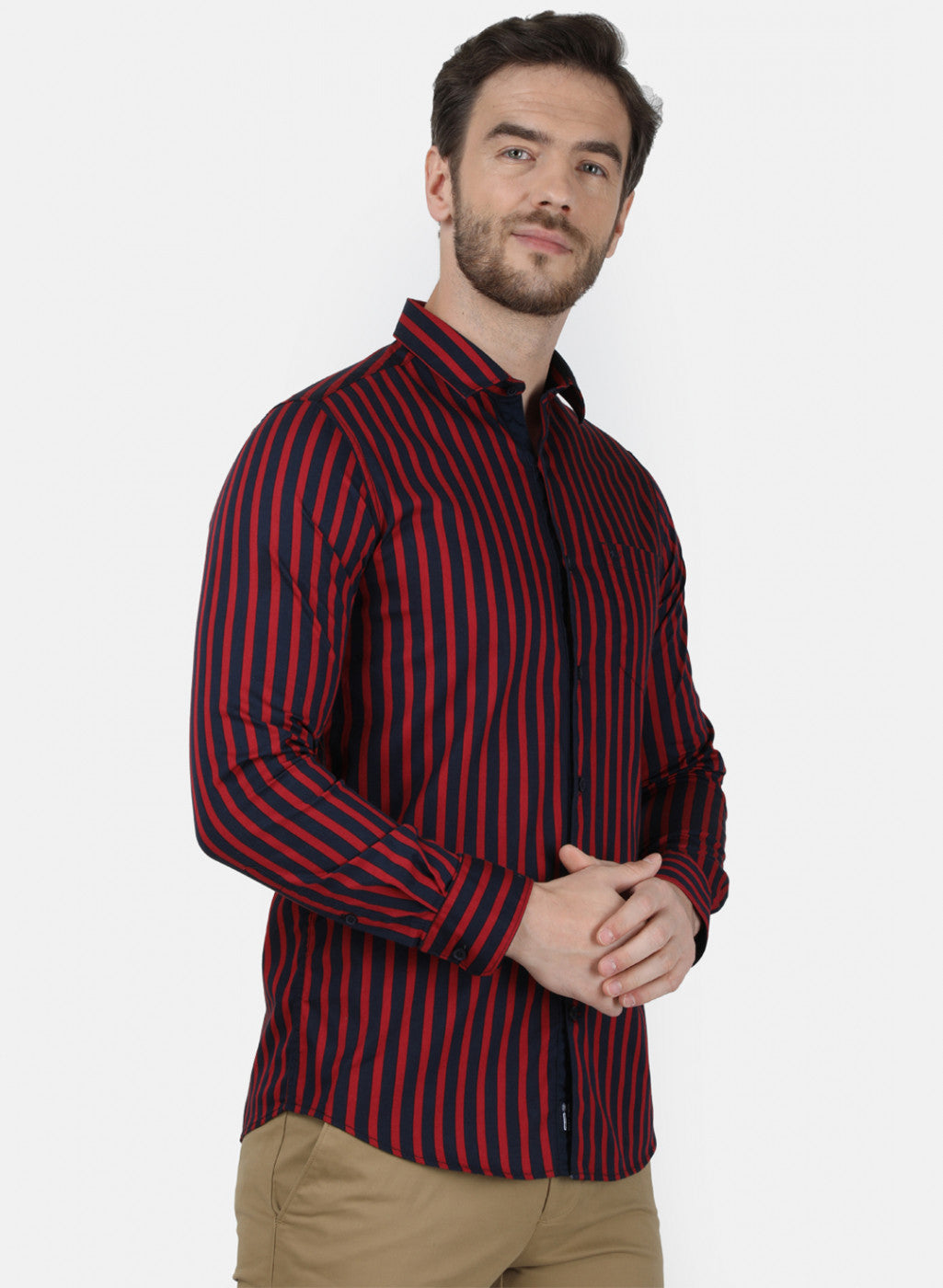 Mens Maroon Stripe Shirt