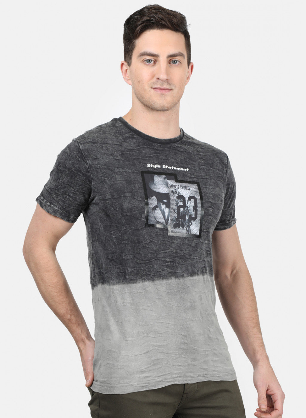 Mens Black Printed T-Shirt