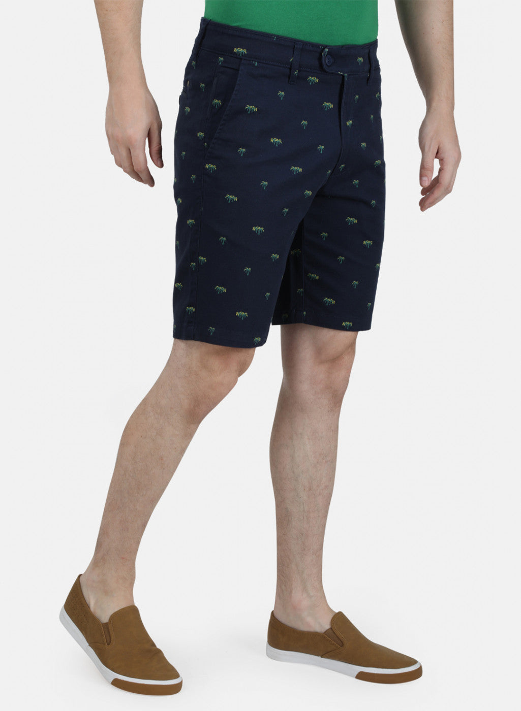 Mens Navy Blue Printed Shorts