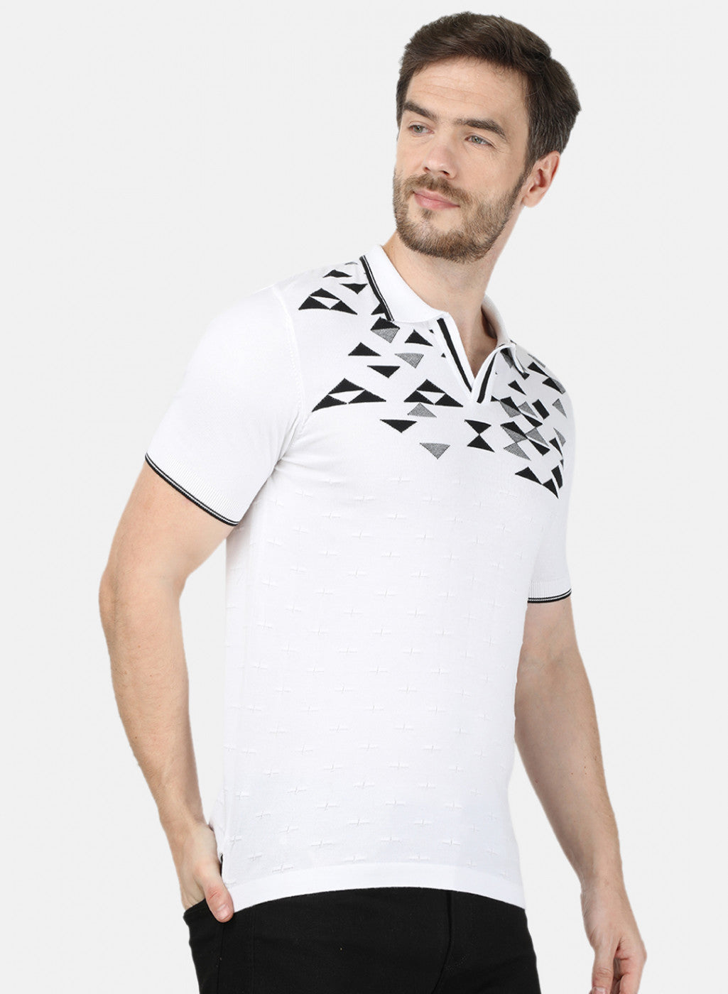 Mens White Printed T-Shirt