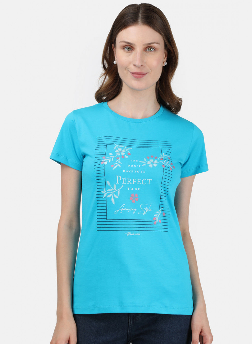 Womens Blue & Pink Printed Top 2Pc Set