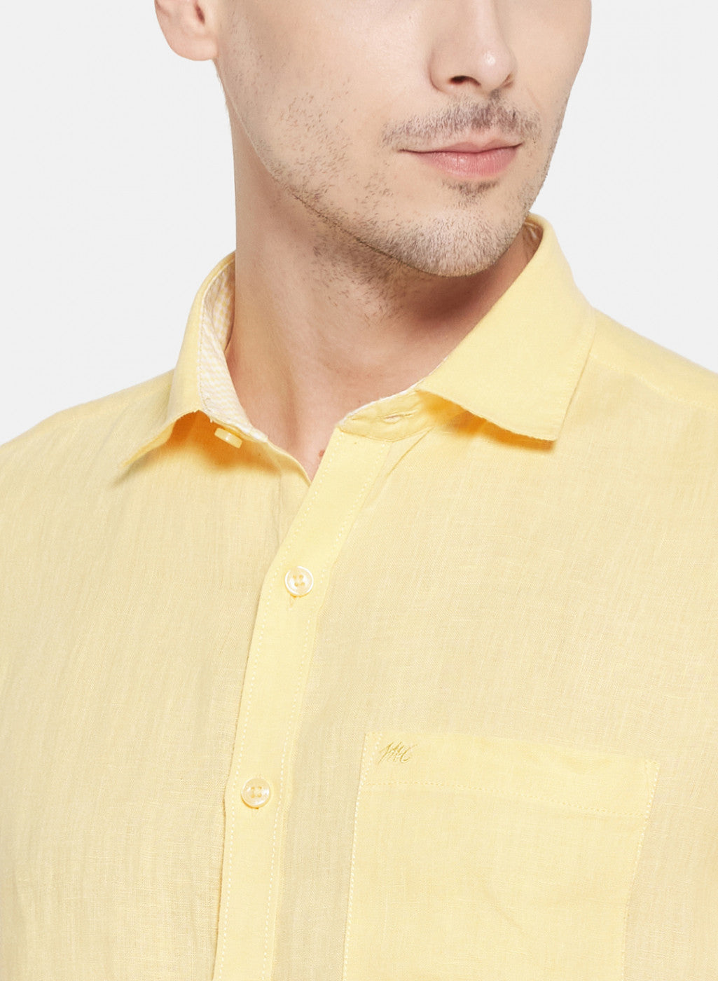Mens Yellow Solid Shirt