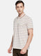 Mens Beige Stripe T-Shirt