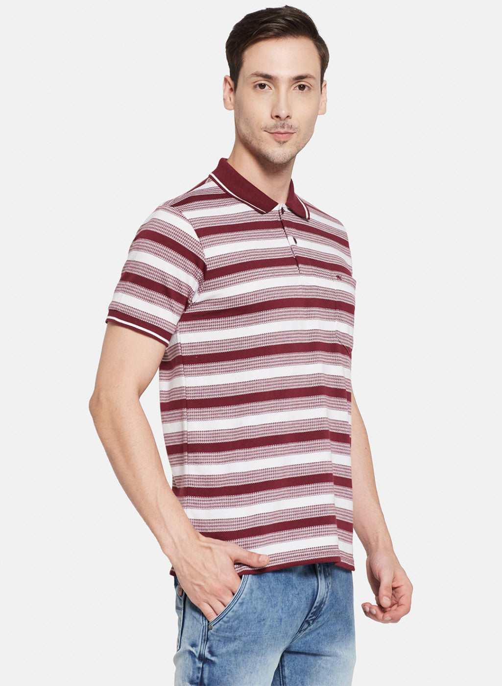 Mens Maroon Stripe T-Shirt