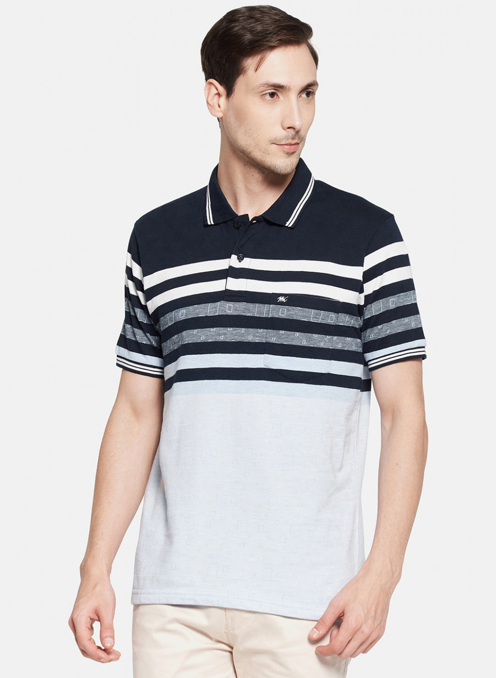 Mens NAvy Blue Stripe T-Shirt
