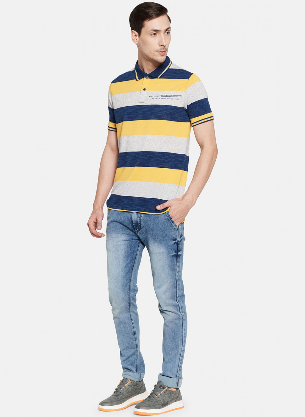 Mens Yellow Stripe T-Shirt