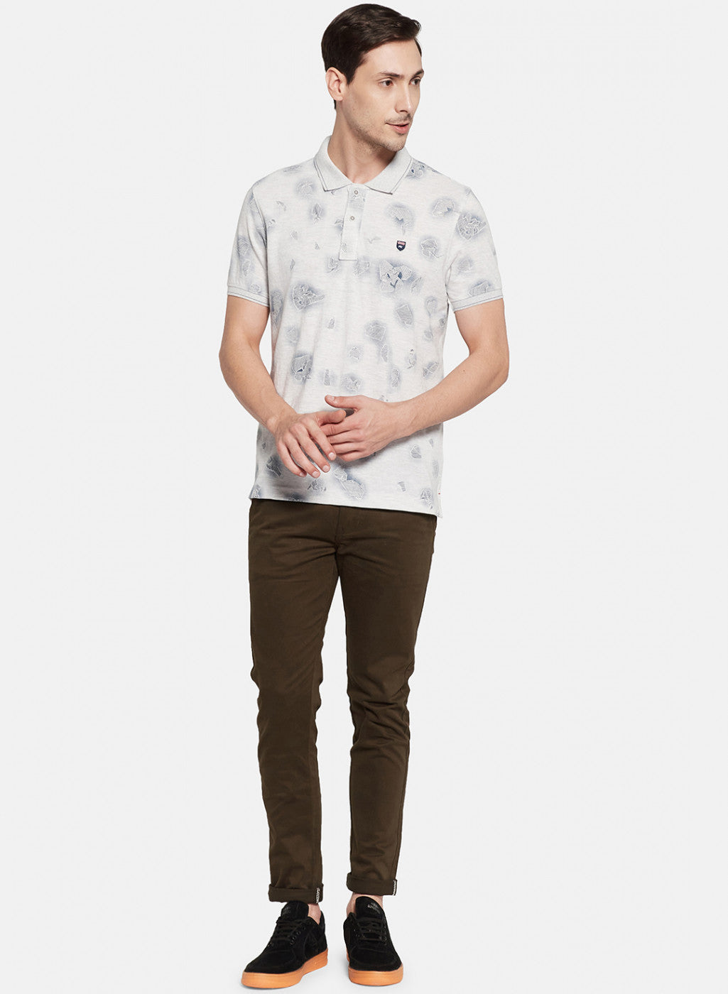 Mens Beige Printed T-Shirt