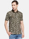 Mens Olive Printed T-Shirt