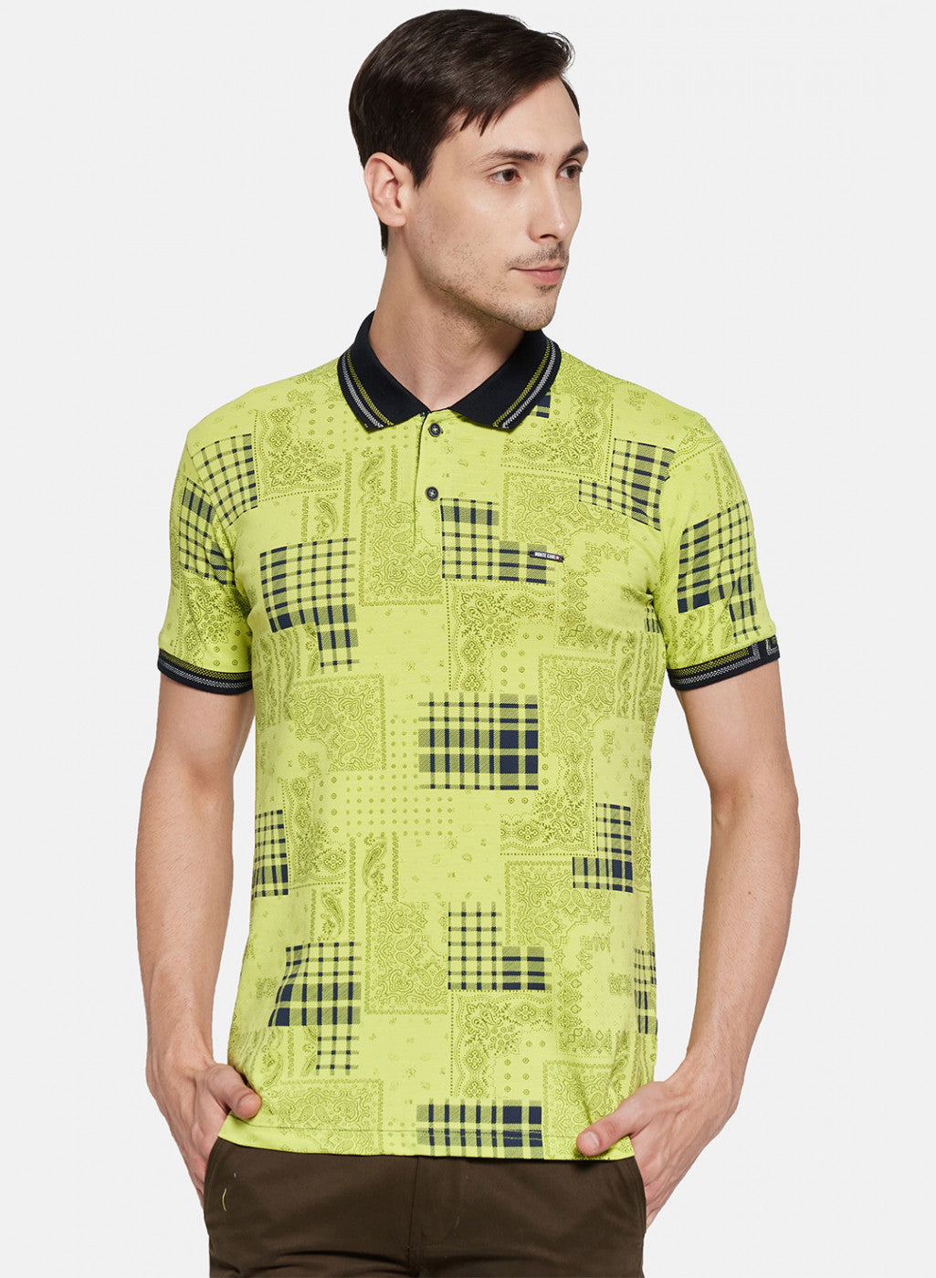 Mens Green Printed T-Shirt