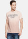 Mens Light Pink Printed T-Shirt