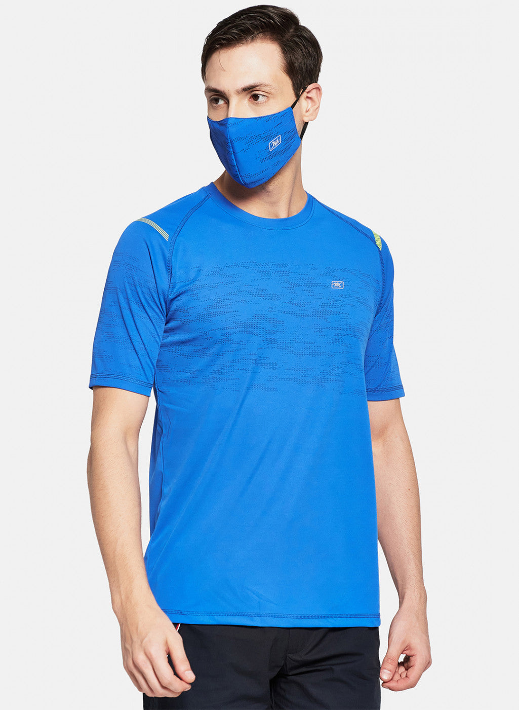 Mens Royal Blue Printed T-Shirt