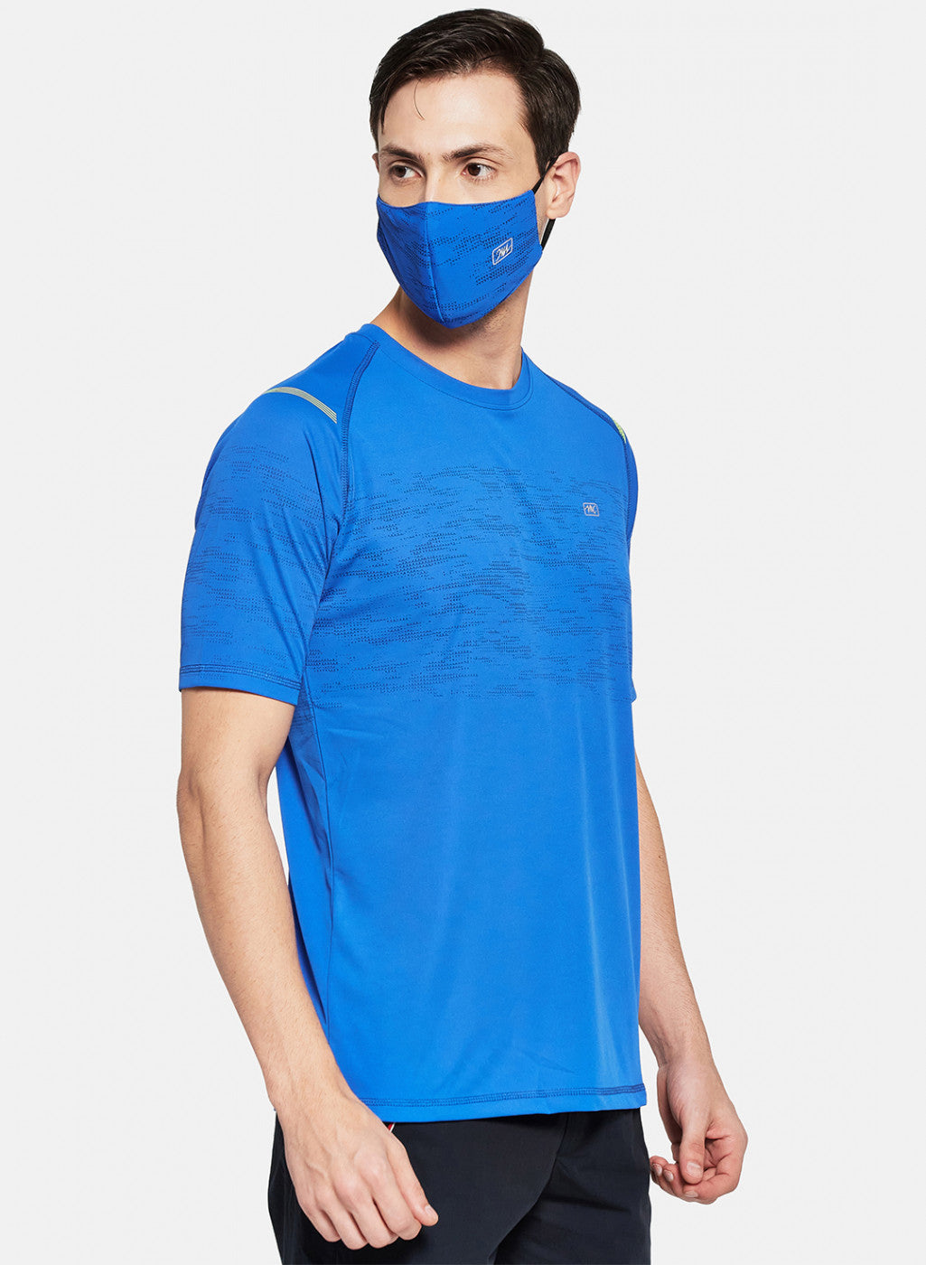 Mens Royal Blue Printed T-Shirt
