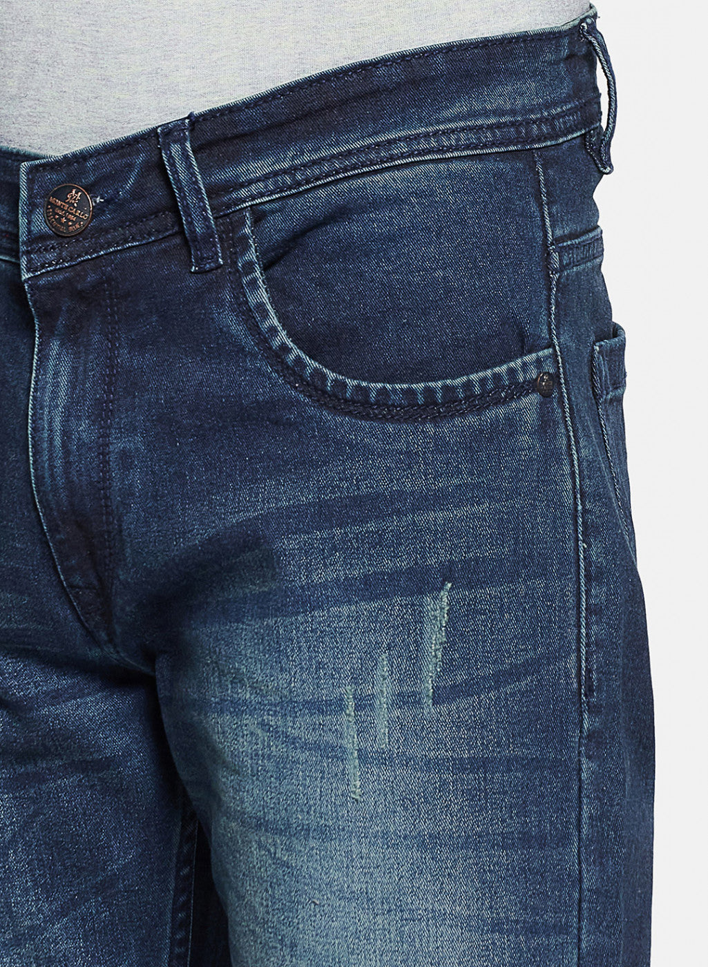 Mens Navy Blue Regular Denim