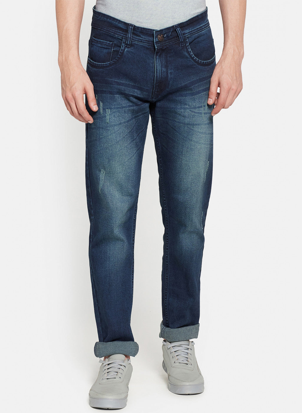 Mens Navy Blue Regular Denim