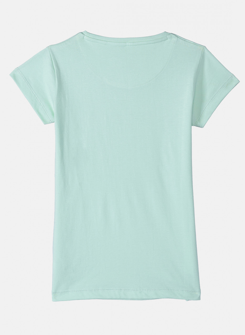 Girls Sea Green Printed Top