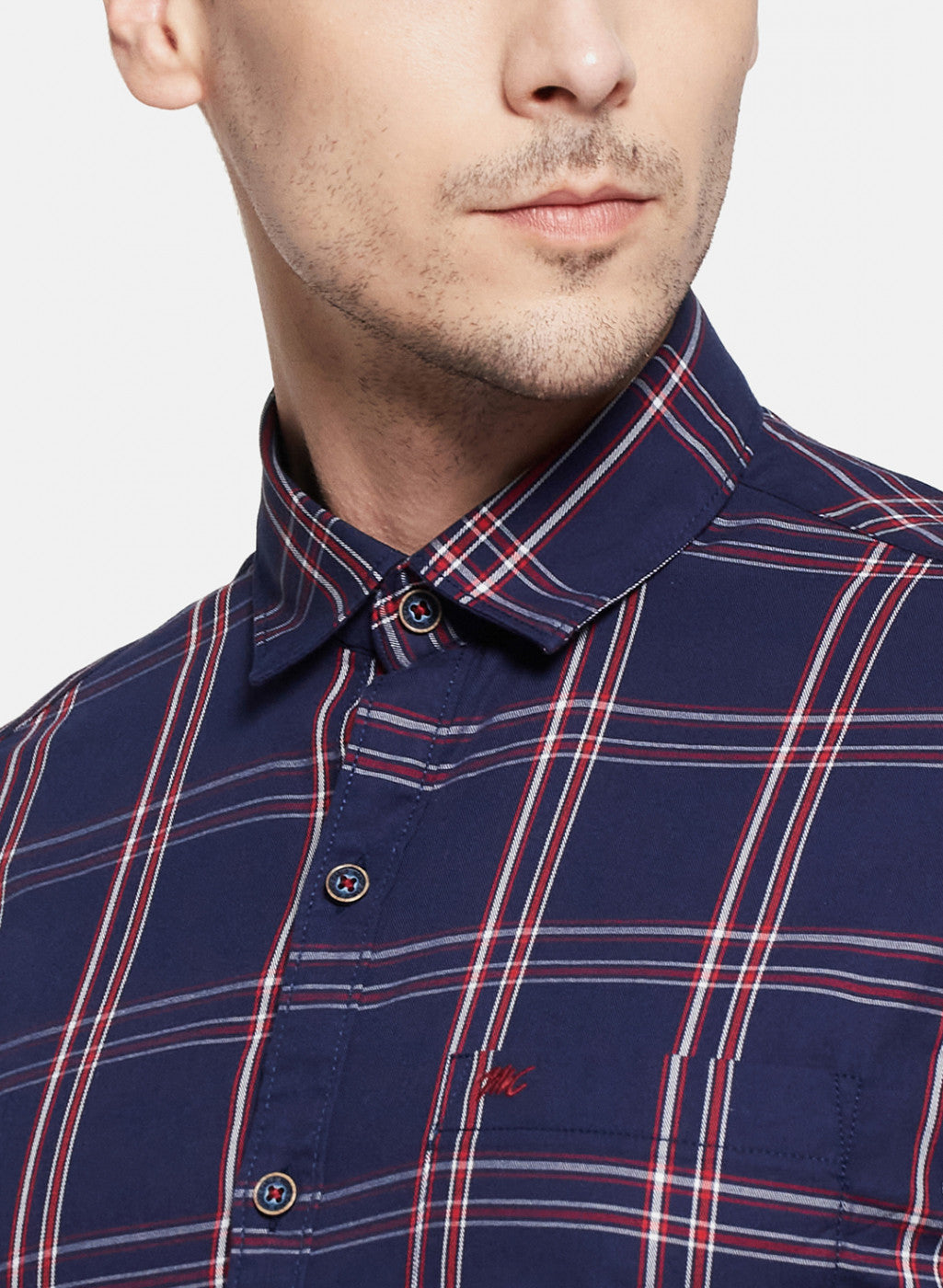Mens NAvy Blue Check Shirt