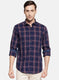 Mens NAvy Blue Check Shirt