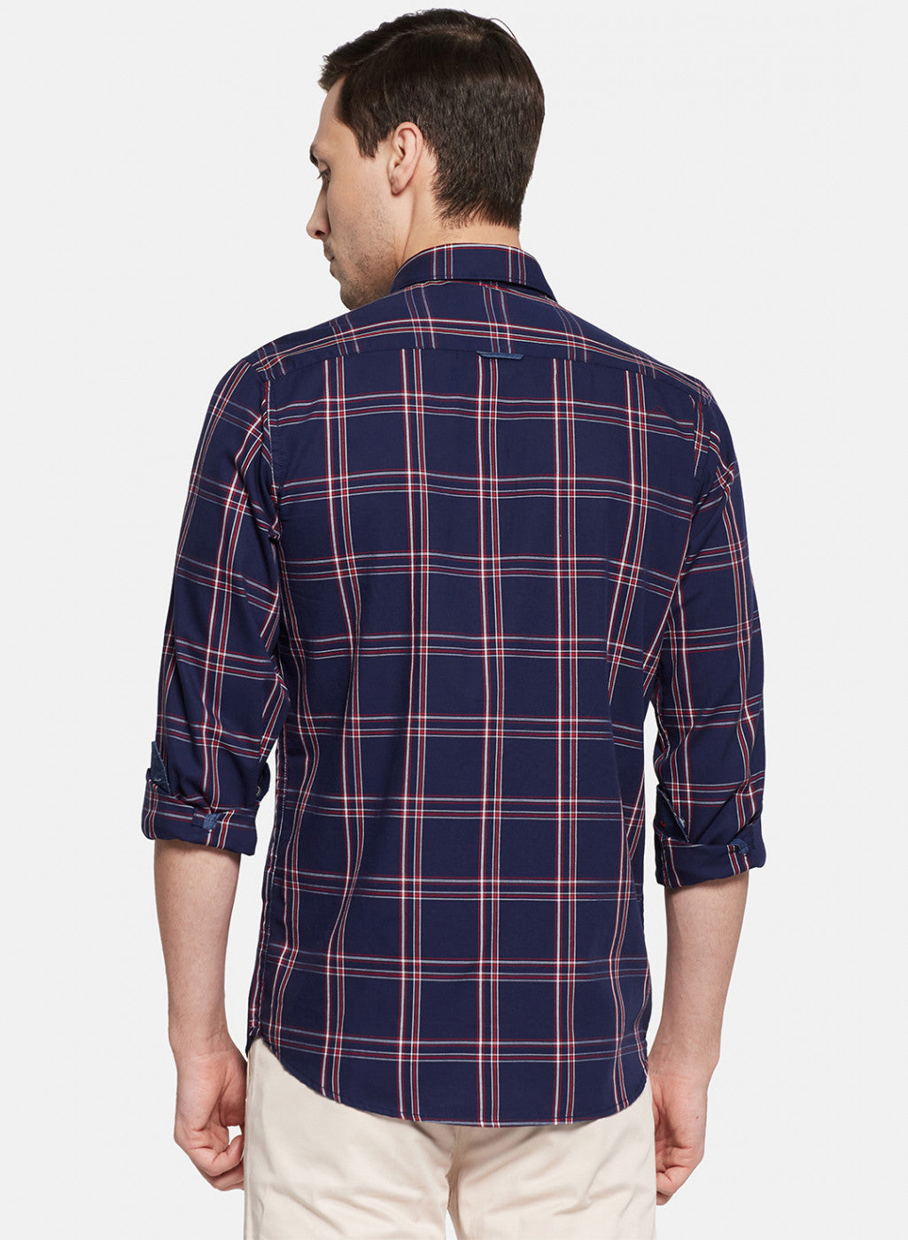 Mens NAvy Blue Check Shirt
