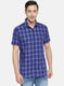 Mens NAvy Blue Check Shirt