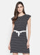 Womens Black & White Stripe Dress