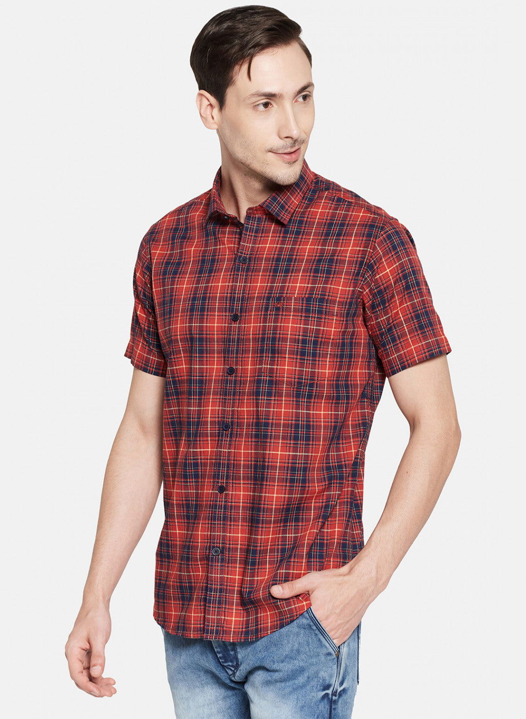 Mens Red Check Shirt