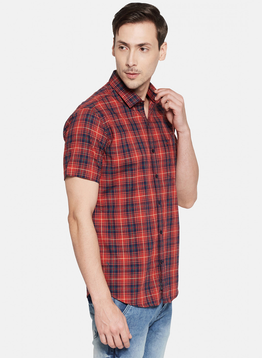 Mens Red Check Shirt