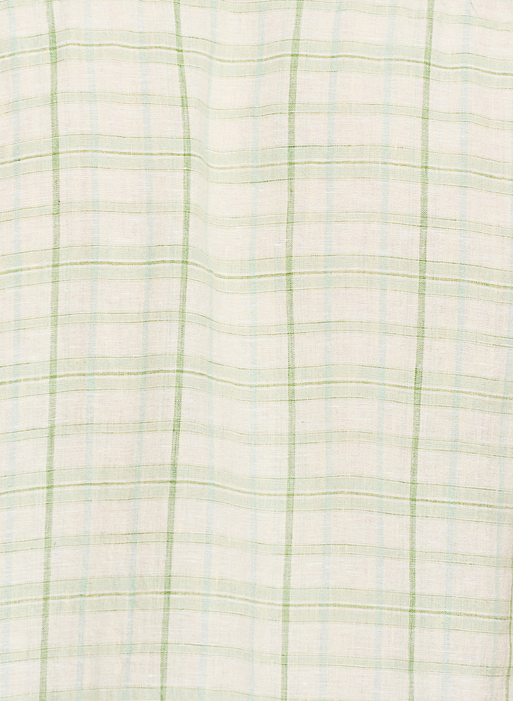 Mens Light Green Check Linen Shirt