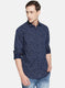 Mens NAvy Blue Printed Shirt