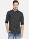 Mens Black Printed Shirt