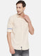 Mens Peach Printed Shirt
