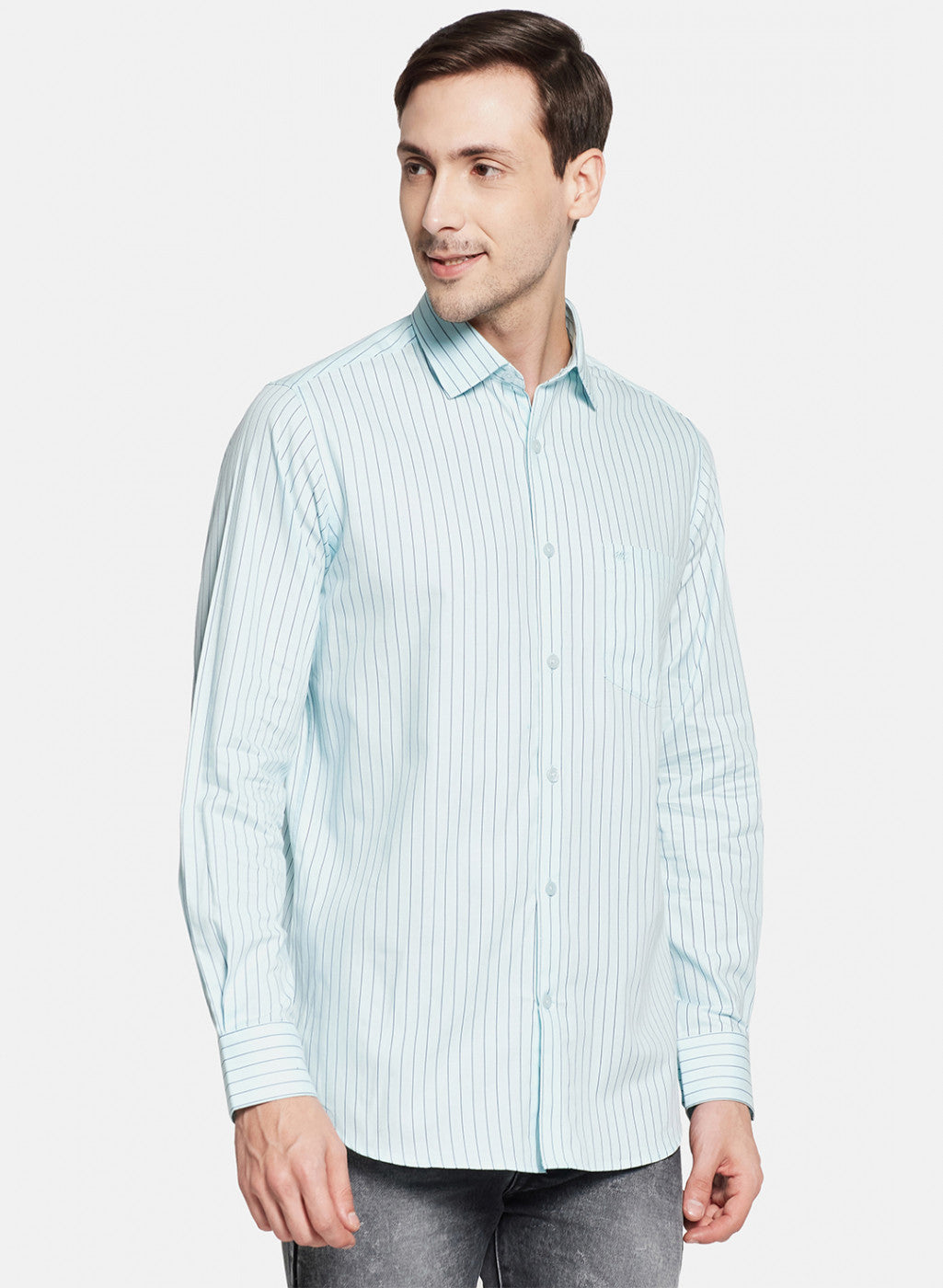 Mens Blue Stripe Shirt