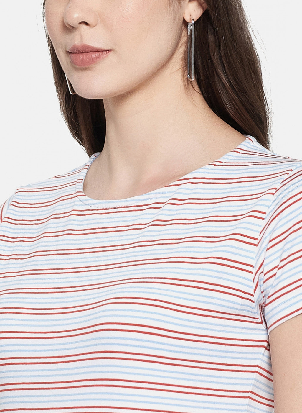 Womens Orange Stripe Top