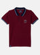 Boys Maroon Plain T-Shirt