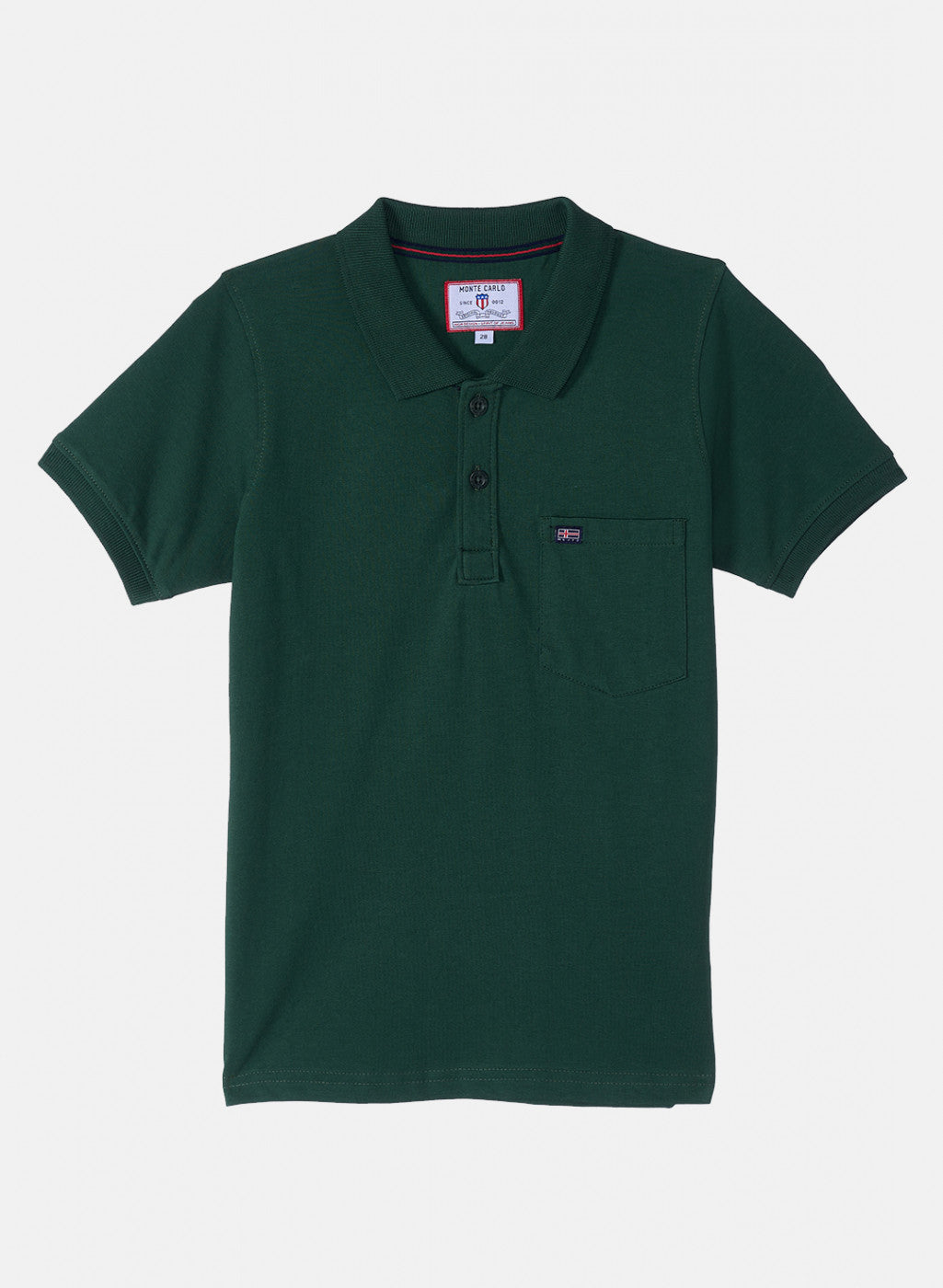 Boys Green Plain T-Shirt