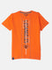 Boys Orange Printed T-Shirt