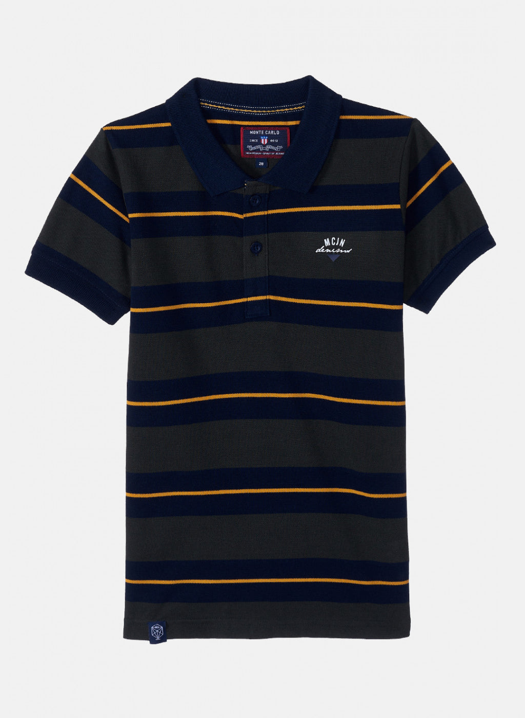 Boys Olive & Navy Stripe T-Shirt