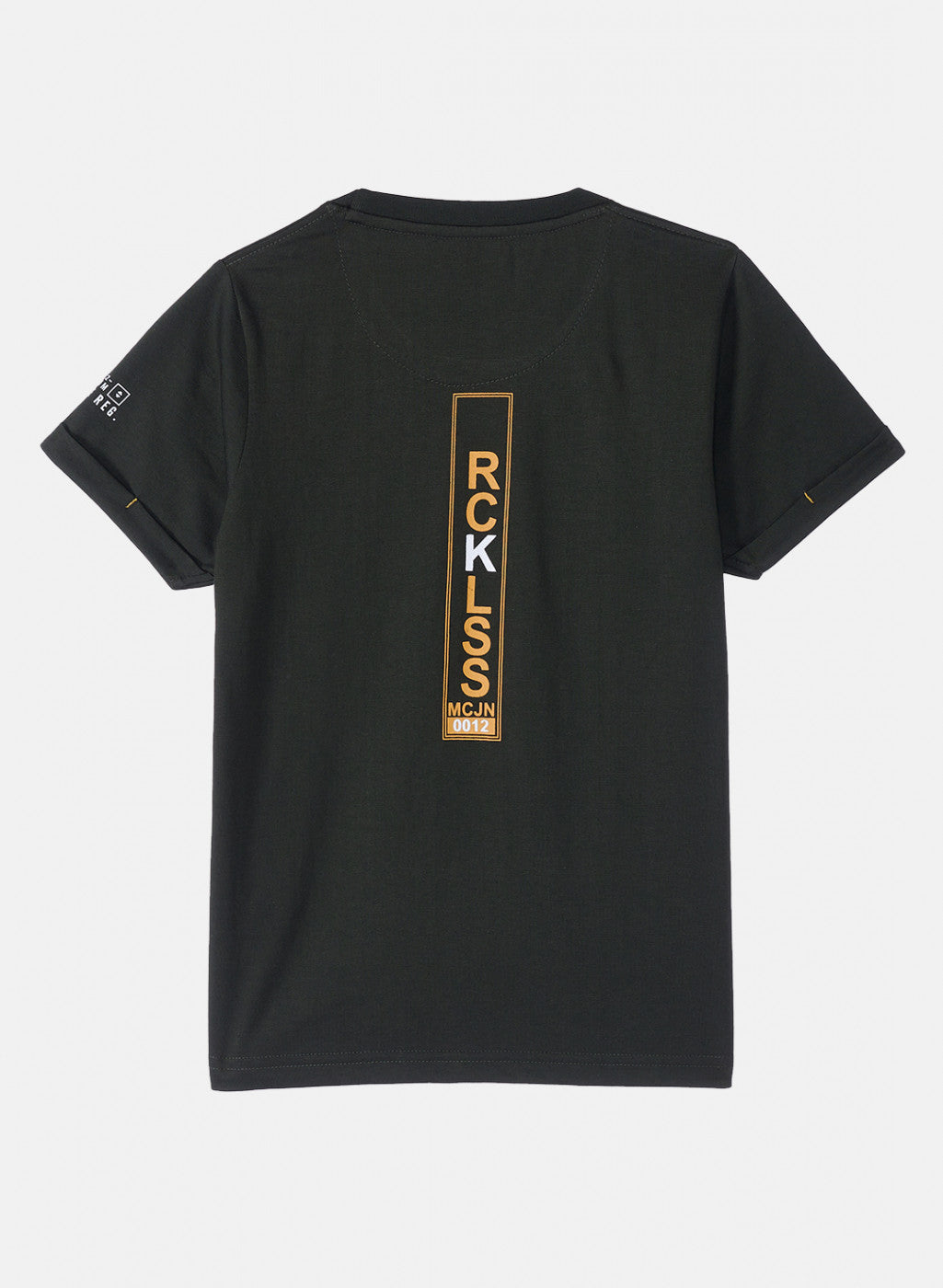 Boys Olive Printed T-Shirt