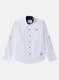 Boys White Printed Shirt