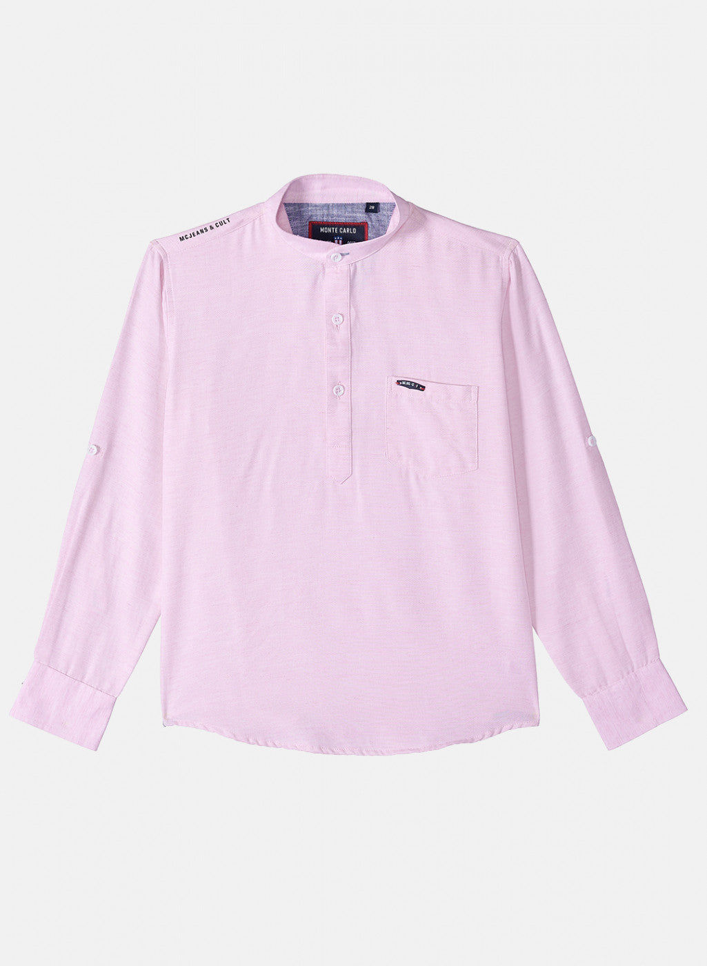 Boys Pink Solid Shirt