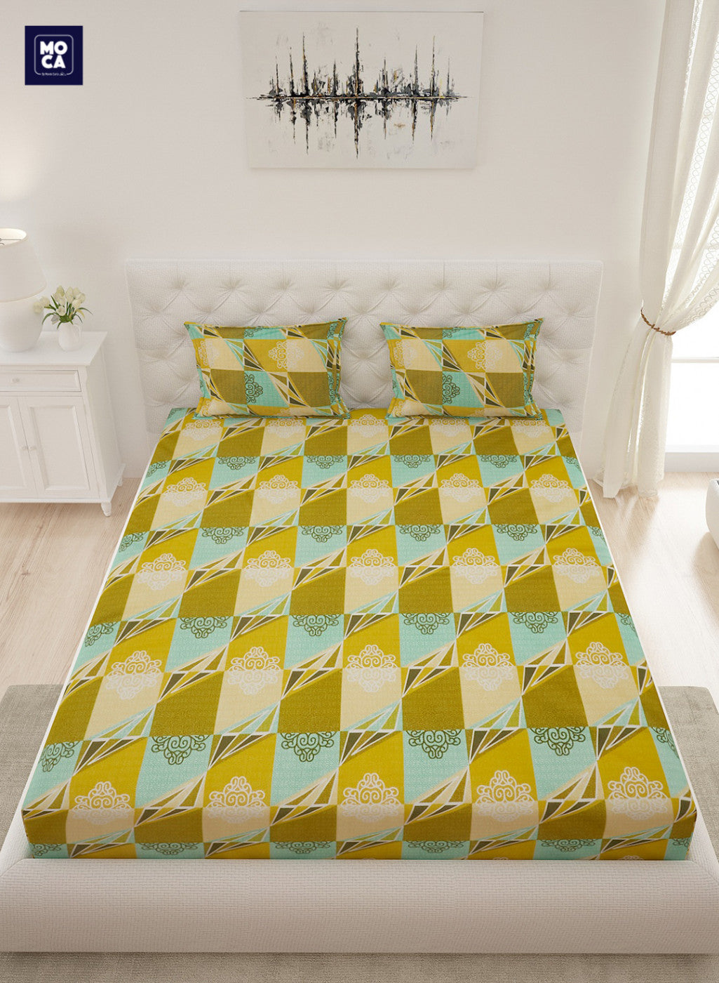 120 TC Cotton Double Bedsheet with 2 Pillow Covers