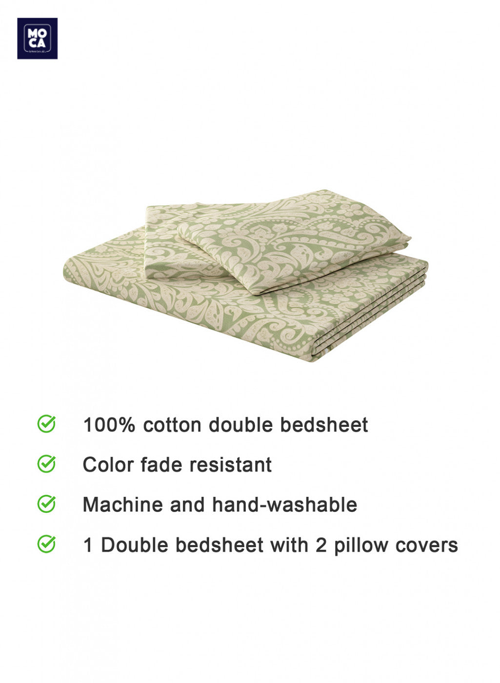 210 TC Cotton King Bedsheet with 2 Pillow Covers