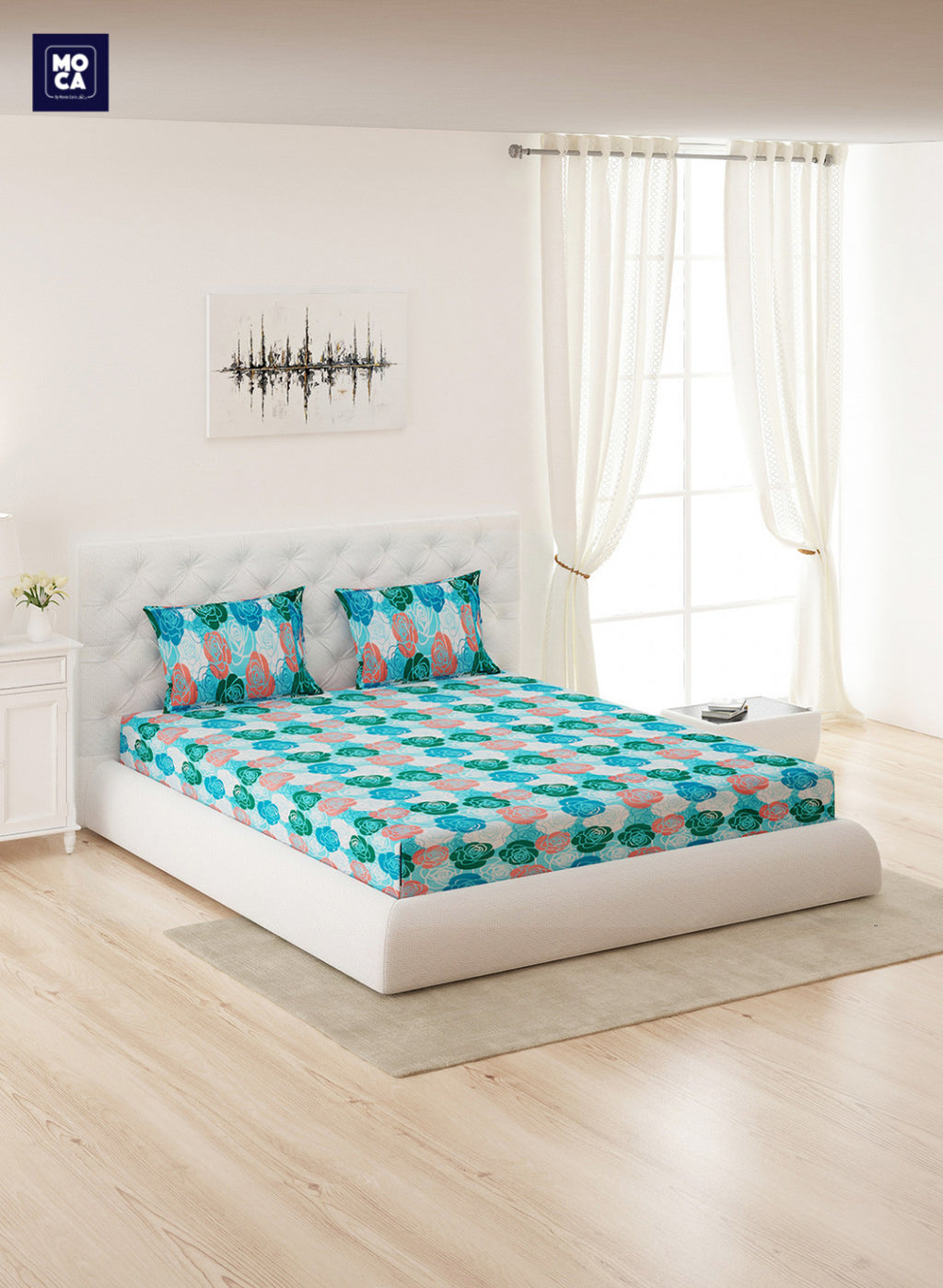 120 TC Cotton Double Bedsheet with 2 Pillow Covers