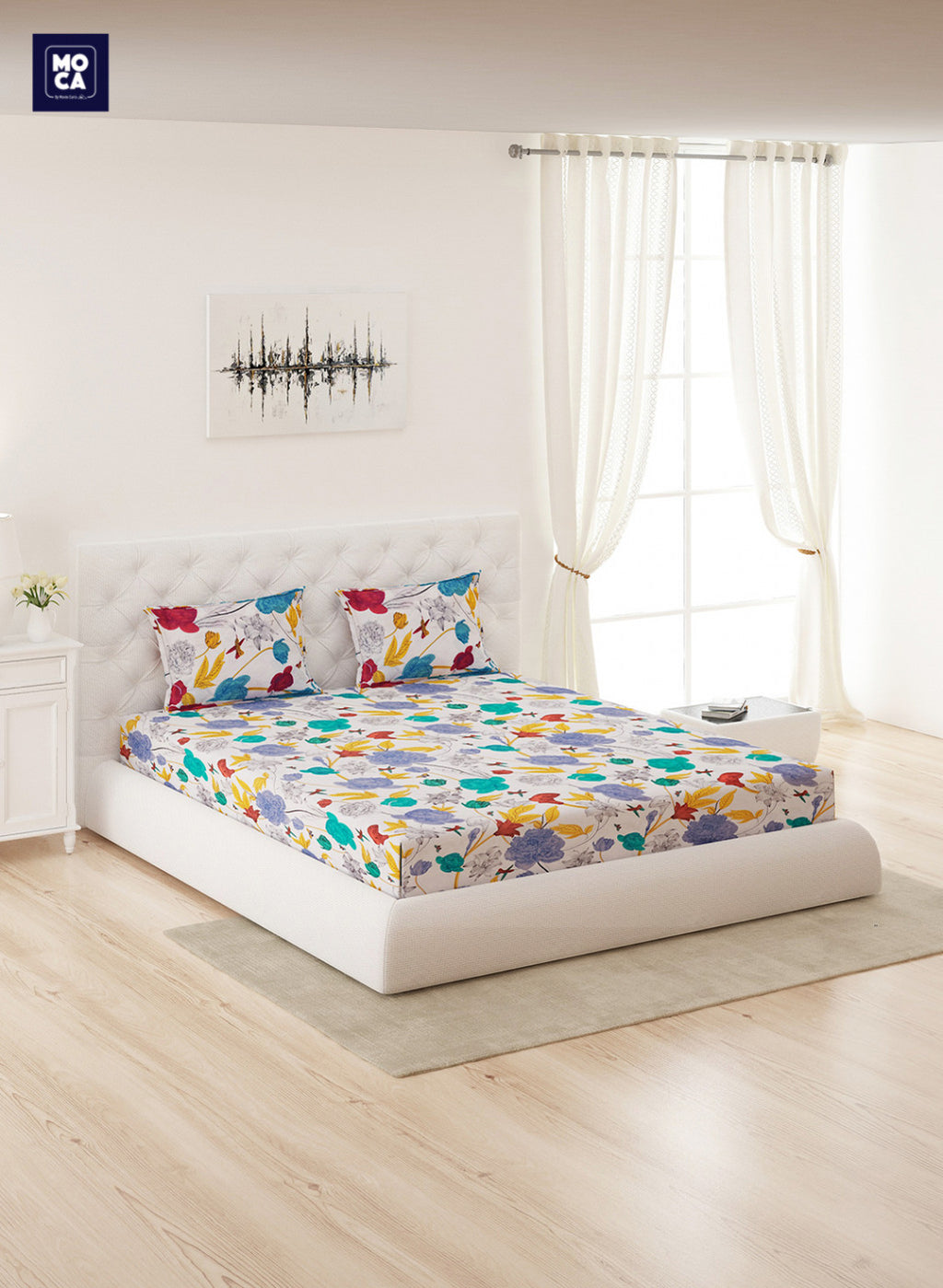 120 TC Cotton Double Bedsheet with 2 Pillow Covers