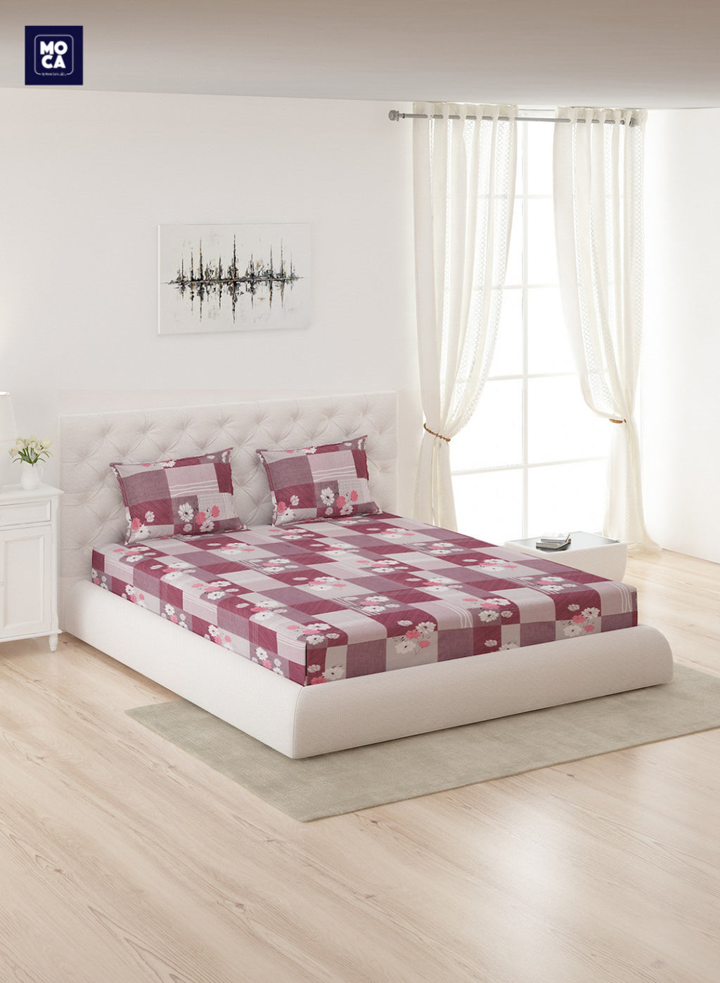 120 TC Cotton Double Bedsheet with 2 Pillow Covers