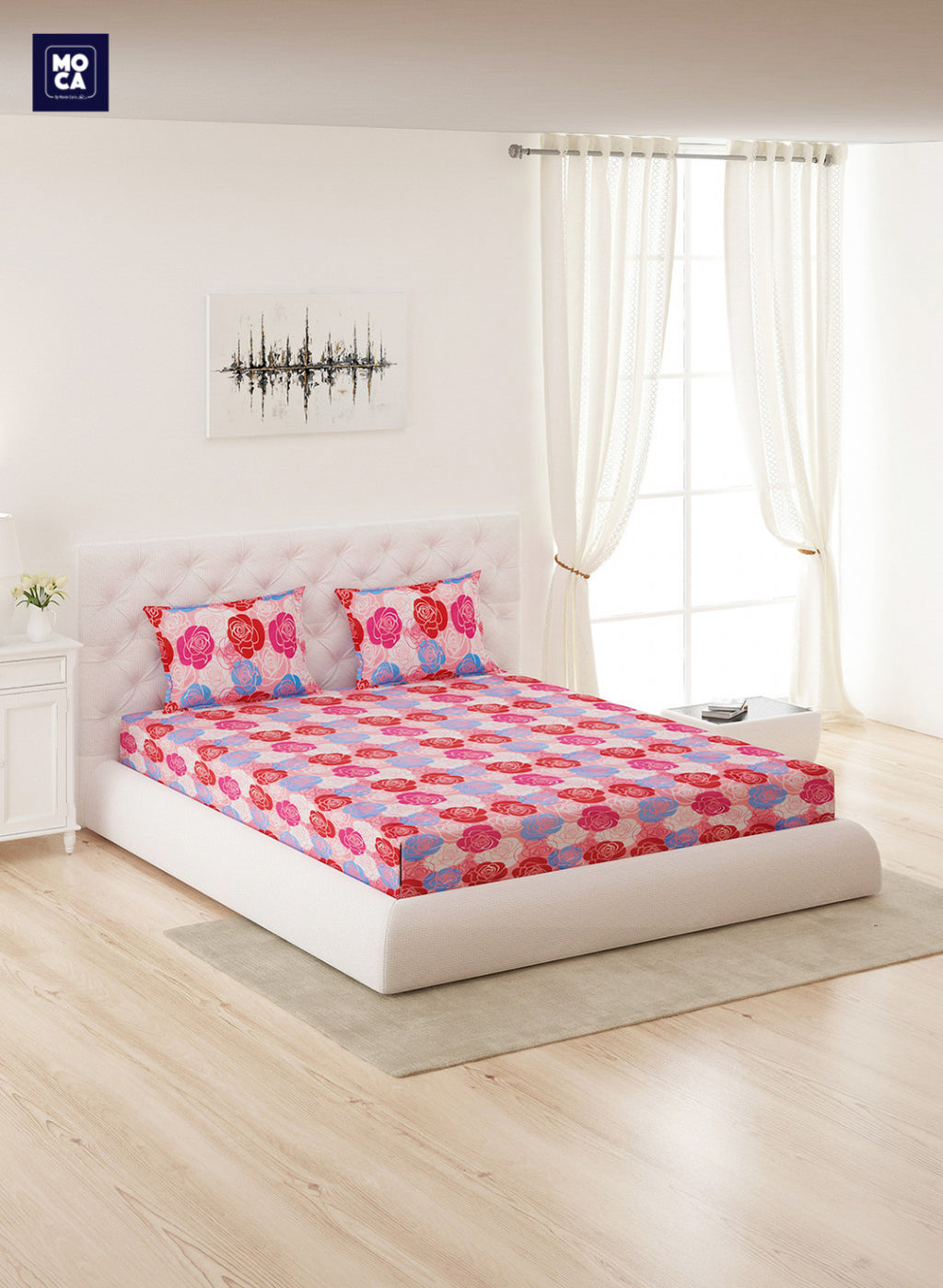 120 TC Cotton Double Bedsheet with 2 Pillow Covers